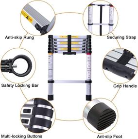 img 2 attached to 🔧 Телескопическая лестница Terokota 6.6FT: легкая складная алюминиевая раскладная лестница для автодома, чердака, чердачного помещения, дома с вместимостью 330 фунтов - складная расширяемая лестница для удобного хранения.