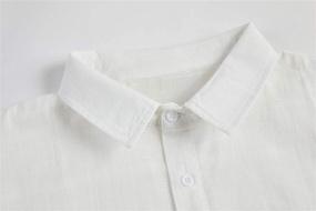 img 3 attached to 👔 Cotton Summer Casual Men's Shirts with Sleeves