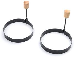 img 3 attached to 🍳 Convenient Set of 2 Fox Run Non-Stick Egg Rings with Folding Handle - Perfect for Flawless Breakfasts
