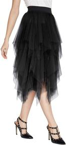 img 3 attached to 👗 Elegant Mesh Layered Tulle Midi Skirt for Women - Sheer Tutu Skirt