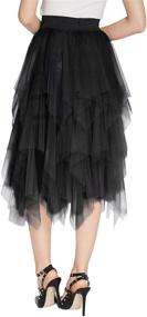 img 2 attached to 👗 Elegant Mesh Layered Tulle Midi Skirt for Women - Sheer Tutu Skirt