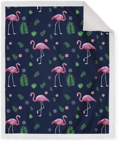 img 2 attached to 🔥 Cozy up with the Jekeno Flamingo Sherpa Blanket - A Comfortable Warm Throw Blanket for Kids, Perfect for Couch, Bed, or Sofa - 50"x60" Size