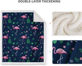 img 1 attached to 🔥 Cozy up with the Jekeno Flamingo Sherpa Blanket - A Comfortable Warm Throw Blanket for Kids, Perfect for Couch, Bed, or Sofa - 50"x60" Size