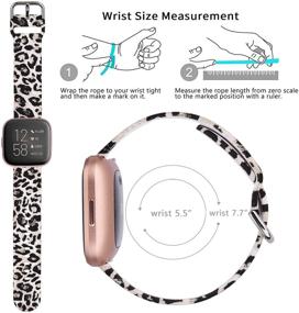 img 2 attached to 🐆 QINGQING Леопардовый печатный силиконовый ремешок для Fitbit Versa: Стильный женский запасной браслет