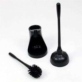 img 3 attached to Premium Casaphoria Dark Black Toilet Plunger and Bowl Brush Set - High-Quality Bathroom Accessories