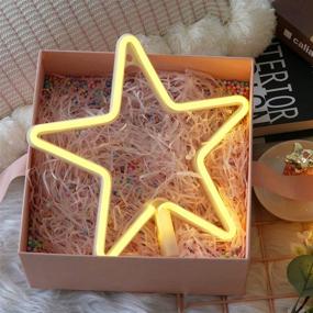 img 3 attached to Eye-Catching LED Star Neon Sign Light: Warm White Wall Decor, Battery/USB Operated Lamp - Perfect for Home, Kids Room, Bar, Festive Party, Christmas, Wedding