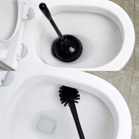 img 1 attached to Premium Casaphoria Dark Black Toilet Plunger and Bowl Brush Set - High-Quality Bathroom Accessories