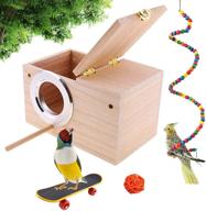 kathson parrot nest breeding box: natural coconut fiber bird toys & perches for small parakeets, cockatiels, and lovebirds логотип