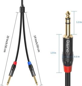 img 2 attached to 🔌 DISINO 1/4 inch TRS Stereo Y-Splitter Insert Cable - High Quality Dual 1/4 Inch Male Jack to TS Mono Breakout Cable Audio Patch Cord - 3.3 Feet/1 Meter