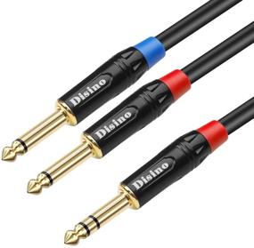 img 4 attached to 🔌 DISINO 1/4 inch TRS Stereo Y-Splitter Insert Cable - High Quality Dual 1/4 Inch Male Jack to TS Mono Breakout Cable Audio Patch Cord - 3.3 Feet/1 Meter