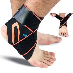 img 4 attached to BLUE PINE Ankle Support Adjustable Ankle Brace Pair(2 2 PCs) With Compression Wrap Support (Orange