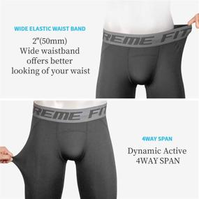 img 2 attached to 🩳 FITEXTREME Men's Compression 3/4 Pants: Cool Dry Mesh Panel Baselayer Leggings for Optimal Performance