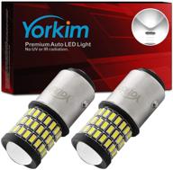 🔆 yorkim 1157 led bulbs: super bright white brake & tail light replacement with projector – 9-30v 1157 2057 2357 7528 bay15d led bulb for back up/reverse lights logo