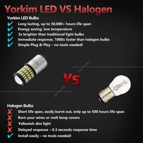 img 2 attached to 🔆 Yorkim 1157 LED Bulbs: Super Bright White Brake & Tail Light Replacement with Projector – 9-30V 1157 2057 2357 7528 BAY15D LED Bulb for Back Up/Reverse Lights