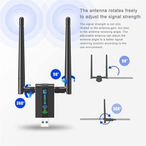 img 1 attached to Wireless USB WiFi Adapter for Windows 10/8.1/8/7/XP, MAC, Linux - 802.11ac Dual Antenna 1200M 5G/2.4G - Gaming Desktop/Laptop WiFi Adapter