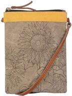 🌻 mona b. upcycled canvas sunflower collection with vegan leather trim (sunny tote) logo