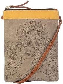 img 3 attached to 🌻 Mona B. Upcycled Canvas Sunflower Collection with Vegan Leather Trim (Sunny Tote)