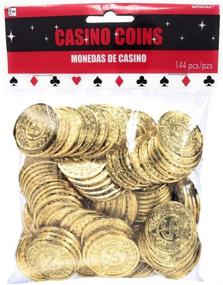 img 1 attached to 💰 Pack of 144 Plastic Casino Gold Coins with Varying Packaging