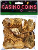 💰 pack of 144 plastic casino gold coins with varying packaging logo