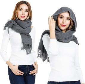 img 2 attached to 🧣 Winter Christmas Accessories: Unisex Cashmere Scarf for Men's Scarves