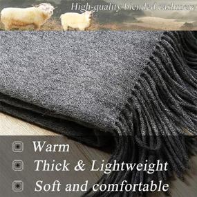 img 1 attached to 🧣 Winter Christmas Accessories: Unisex Cashmere Scarf for Men's Scarves