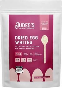 img 4 attached to 🥚 Judee’s Fast-Blend 4lb Egg White Protein Powder - 100% Non-GMO, Keto-Friendly, Pasteurized - Dairy-Free, Soy-Free, Paleo-Friendly, Gluten-Free & Nut-Free - Made in USA