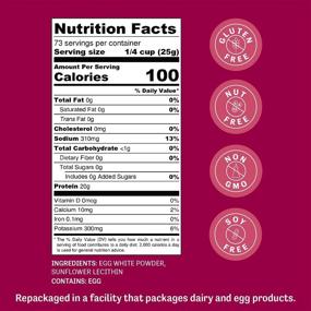 img 1 attached to 🥚 Judee’s Fast-Blend 4lb Egg White Protein Powder - 100% Non-GMO, Keto-Friendly, Pasteurized - Dairy-Free, Soy-Free, Paleo-Friendly, Gluten-Free & Nut-Free - Made in USA