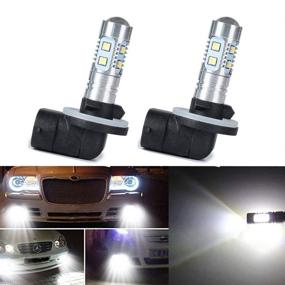 img 1 attached to 🔦 XT AUTO 2x 8000K White High Power LED Fog Driving Light Bulbs 1200LM - 2323 SMD 881 886 889 894