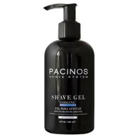 pacinos clear cooling shave gel with aloe vera - prevents skin irritation, moisturizes all hair types, 8 fl. oz. logo