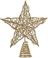 🌟 shine bright with kurt adler gold glittered wire star christmas tree topper - 6 inches logo