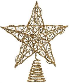 img 1 attached to 🌟 Shine Bright with Kurt Adler Gold Glittered Wire Star Christmas Tree Topper - 6 inches