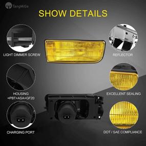 img 1 attached to Противотуманные фары TangMiGe для BMW (M3 / E36) 318i 318is 318ti 320i 323i 323is 325i 🚘 325is 328i 328is 3 Series - оригинальный дизайн, желтое стекло, с лампами Н1 - совместимы с 1992-1999 годами, 1 пара.
