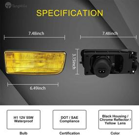 img 2 attached to Противотуманные фары TangMiGe для BMW (M3 / E36) 318i 318is 318ti 320i 323i 323is 325i 🚘 325is 328i 328is 3 Series - оригинальный дизайн, желтое стекло, с лампами Н1 - совместимы с 1992-1999 годами, 1 пара.