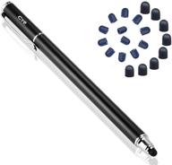 🖊️ bargains depot 2-in-1 stylus pen for iphone, ipad, ipod, tablet, galaxy, and more - touch screen compatible with 20 rubber tips (black) logo
