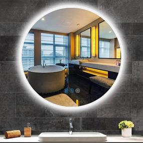 img 4 attached to 🪞 DIDIDADA Round LED Backlit Bathroom Vanity Mirror - 24 Inch Wall Mounted Lighted Mirror with Anti Fog, Dimmable, 3 Color Circle, for Smart Bathroom, Makeup, Hotel - Light Mirrors
