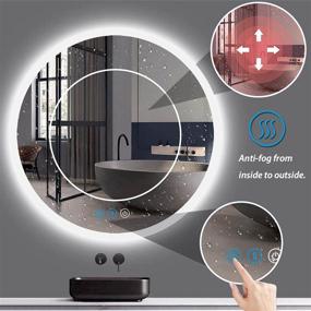 img 2 attached to 🪞 DIDIDADA Round LED Backlit Bathroom Vanity Mirror - 24 Inch Wall Mounted Lighted Mirror with Anti Fog, Dimmable, 3 Color Circle, for Smart Bathroom, Makeup, Hotel - Light Mirrors