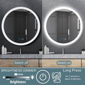 img 3 attached to 🪞 DIDIDADA Round LED Backlit Bathroom Vanity Mirror - 24 Inch Wall Mounted Lighted Mirror with Anti Fog, Dimmable, 3 Color Circle, for Smart Bathroom, Makeup, Hotel - Light Mirrors