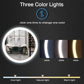 img 1 attached to 🪞 DIDIDADA Round LED Backlit Bathroom Vanity Mirror - 24 Inch Wall Mounted Lighted Mirror with Anti Fog, Dimmable, 3 Color Circle, for Smart Bathroom, Makeup, Hotel - Light Mirrors