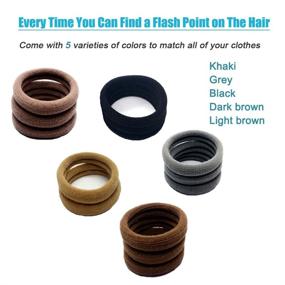 img 1 attached to Lintopos 100 PCS Elastic Hair Bands: Thick Hair Rubber Band Ponytail Holders in 5 Colors!