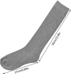 img 3 attached to School Uniform Cotton Knee High Socks for Girls and Boys - Topbuti Pack of 3