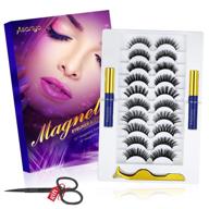 💁 magnetic mink eyelashes with eyeliner kit - 10 pairs, fluffy & natural-looking magnetic lashes logo