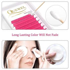 img 2 attached to 🌸 Pink Volume Lash Extensions 9-16mm - QUEWEL Easy Fan Colored Lashes .07 D Curl - Mixed Lash Tray for Self Fanning 2D-10D Volume Eyelash Extensions