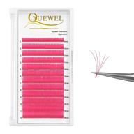 🌸 pink volume lash extensions 9-16mm - quewel easy fan colored lashes .07 d curl - mixed lash tray for self fanning 2d-10d volume eyelash extensions logo