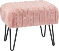 🛋️ cozy and chic: home soft things super mink faux fur pink ottoman bench - stylish living room foot rest stool, entryway makeup bench, and bedroom decor accent - rose smoke, 19"x13"x17 logo