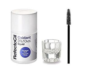 img 1 attached to 💧 RefectoCil Liquid Oxidant 3% 10 VOL - 3.38 oz with Mixing Dish and Mascara Brush Set