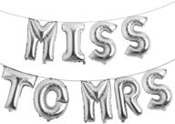 💍 vibrant 16 inch multicolor miss to mrs balloons banner for unforgettable bachelorette party, wedding, or bridal shower (silver) логотип