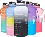 💧 giotto 64oz motivational water bottle with time marker & removable strainer – bpa free, leakproof water jug for stylish hydration and encouraging water intake logo