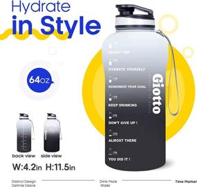 img 3 attached to 💧 Giotto 64oz Motivational Water Bottle with Time Marker & Removable Strainer – BPA Free, Leakproof Water Jug for Stylish Hydration and Encouraging Water Intake