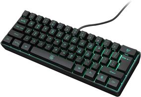 img 4 attached to 🎮 Игровая клавиатура DGG K60 61 Keys RGB с подсветкой - Тихая эргономичная водонепроницаемая компактная миниатюрная клавиатура 60% с механическими ощущениями для игроков на ПК, Mac, PS4, Xbox, печати и путешествий.