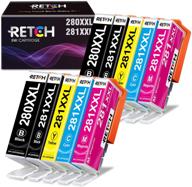 🖨️ 10 pack retch compatible ink cartridges replacement for canon 280 and 281 pgi-280xxl cli-281xxl – printer inkjet tray set for pixma tr8520 ts8220 tr7520 ts9120 ts6120 ts6220 ts8120 ts9520 ts8320 logo